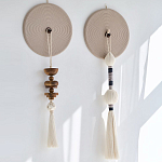 Аксессуар на стену диск из нитей Wall Decor White Thread Disc  варинант исполнения - 1 | Loft Concept в Липецке