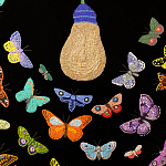 Картина ручная вышивка бисером Бабочки Butterflies and Light Bulb варинант исполнения - 3 | Loft Concept в Липецке