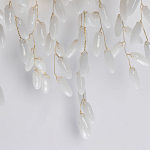 Бра золотого цвета с ветвями и белыми овальными стеклянными подвесками Droplet Chandelier варинант исполнения - 5 | Loft Concept в Липецке