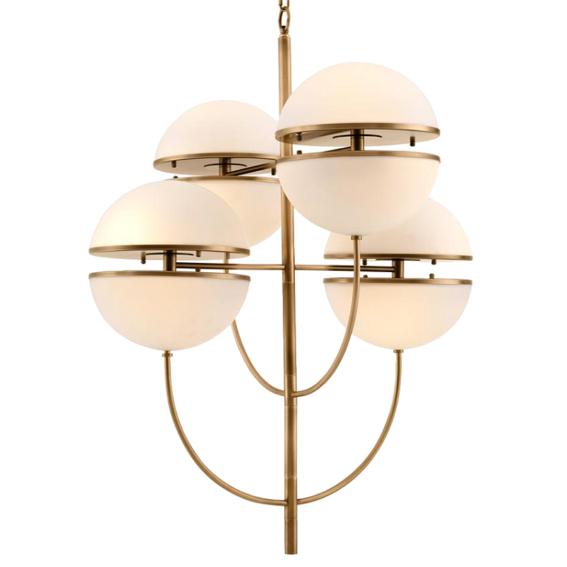 Люстра Chandelier Spiridon Латунь Античная полированная Белый Люстра Chandelier Spiridon Латунь Античная полированная Белый в Липецке | Loft Concept