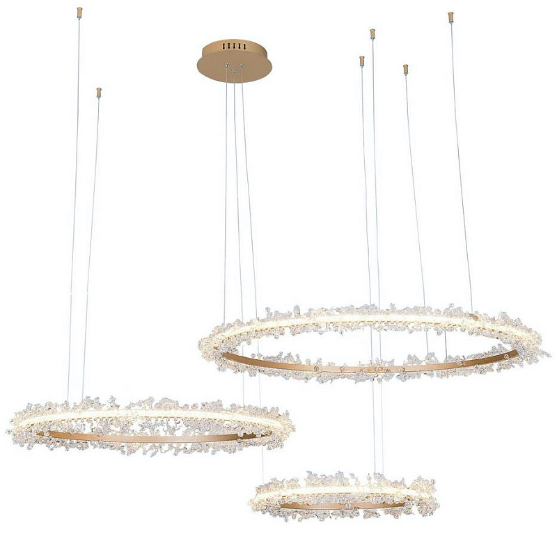 Люстра Shining Rings Trio Золотой Прозрачный Люстра Shining Rings Trio Золотой Прозрачный в Липецке | Loft Concept