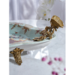 Блюдо овальное из голубого фарфора с ручками в виде бабочек и цветочным рисунком Blue Garden варинант исполнения - 5 | Loft Concept в Липецке