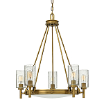  Люстра с 5-ю цилиндрическими плафонами из стекла с пузырьками Hinkley варинант исполнения - 7 | Loft Concept в Липецке