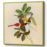 Постер на холсте с изображением птиц и цветов Blooming Birds Poster варинант исполнения - 2 | Loft Concept в Липецке