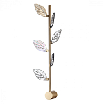 Бра с золотистой вертикальной трубкой и декоративными прозрачными листьями из стекла Sylva  варинант исполнения - 1 | Loft Concept в Липецке
