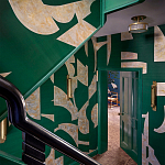 Обои ручная роспись в стиле Арт-деко Symphony Original colourway on Jade silk dupion варинант исполнения - 1 | Loft Concept в Липецке