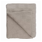 Плед из хлопка рельефной вязки бежево-серого цвета Waffle Comfort варинант исполнения - 1 | Loft Concept в Липецке