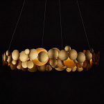 Люстра круглая из многослойных золотых дисков Metal Disc Chandelier варинант исполнения - 6 | Loft Concept в Липецке