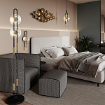 Бра черного цвета с круглым прозрачным стеклянным плафоном Virelia  варинант исполнения - 5 | Loft Concept в Липецке