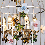 Люстра в виде клетки с цветами Flower Cell варинант исполнения - 2 | Loft Concept в Липецке