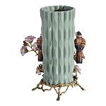 Ваза с птицами и цветами из фарфора с бронзовыми элементами Garden of Eden варинант исполнения - 2 | Loft Concept в Липецке