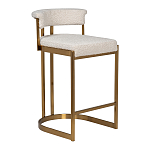 Стул барный букле бежевый с каркасом цвета матовое золото Tactility варинант исполнения - 2 | Loft Concept в Липецке