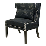 Полукресло с мягкой обивкой из жаккарда на 4-х ножках из массива березы Baroque Armchair black варинант исполнения - 3 | Loft Concept в Липецке