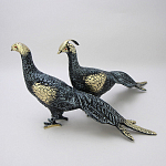 Статуэтка бронзовая пара Павлины синие Bronze Birds варинант исполнения - 2 | Loft Concept в Липецке