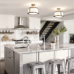 Потолочный светильник со светлым текстильным абажуром Hinkley варинант исполнения - 6 | Loft Concept в Липецке