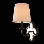 Бра с белым текстильным абажуром и декоративным основанием в виде четырехлистника с зеркальной вставкой Vitorino варинант исполнения - 2 | Loft Concept в Липецке