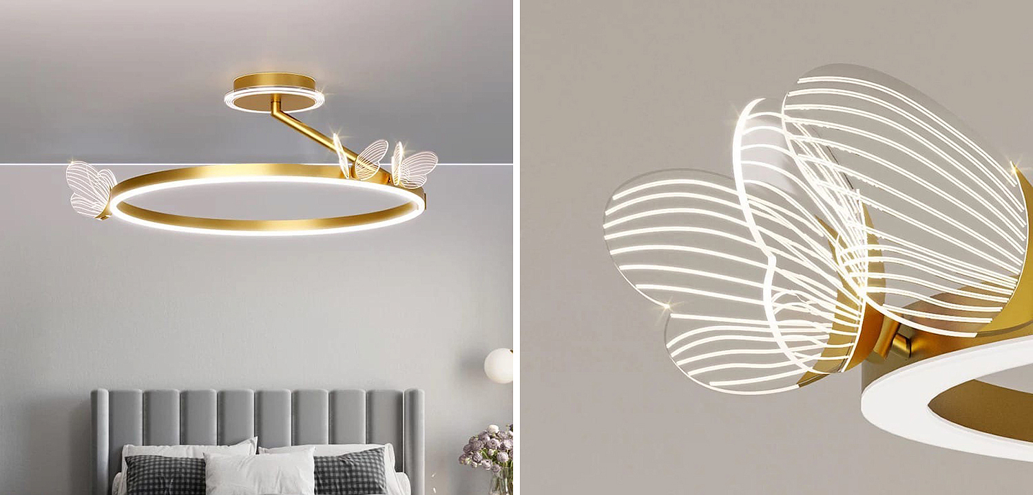 Потолочная люстра с бабочками Butterfly Ceiling Lamp F Потолочная люстра с бабочками Butterfly Ceiling Lamp F - Loft-Concept в Липецке