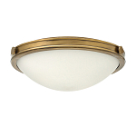 Потолочный светильник цвета латунь с полусферическим матовым белым плафоном Hinkley варинант исполнения - 4 | Loft Concept в Липецке