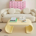 Дизайнерский журнальный стол жёлтый округлой формы Bonyn варинант исполнения - 2 | Loft Concept в Липецке