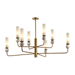 Люстра на штанге с 8-ю цилиндрическими матовыми плафонами и шарами из камня Orb Essence варинант исполнения - 1 | Loft Concept в Липецке