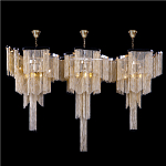 Люстра большая из золотистых металлических цепочек Atlantis Chain варинант исполнения - 1 | Loft Concept в Липецке