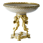 Чаша фарфоровая на двух бронзовых ангелах Eden Garden варинант исполнения - 2 | Loft Concept в Липецке