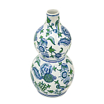 Ваза фигурная с сине-зелеными узорами распустившихся цветов Blossoming Spring варинант исполнения - 2 | Loft Concept в Липецке