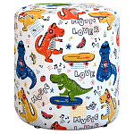 Пуф детский круглый с принтом Dinosaurs CHILDHOOD варинант исполнения - 1 | Loft Concept в Липецке