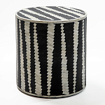 Приставной круглый столик с инкрустацией Black and White Geometry Stool варинант исполнения - 1 | Loft Concept в Липецке