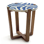 Приставной столик с инкрустацией Azure Reef Side Table - Bone Inlay варинант исполнения - 2 | Loft Concept в Липецке