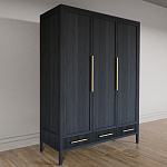 Большой Шкаф Primo Черный дуб с 3 дверьми и 3 выдвижными ящиками варинант исполнения - 4 | Loft Concept в Липецке