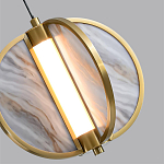 Подвесной светильник с круглым плафоном из искусственного алебастра в бронзовой оправе Marbella варинант исполнения - 5 | Loft Concept в Липецке