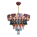 Люстра круглая с декором из разноцветных элементов в виде листьев Changing Seasons варинант исполнения - 9 | Loft Concept в Липецке