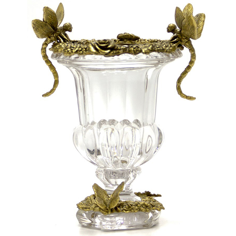 Ваза Transparent Vase with Bronze Dragonflies and Butterfly Прозрачный (Transparent) Бронза Ваза Transparent Vase with Bronze Dragonflies and Butterfly Прозрачный (Transparent) Бронза в Липецке | Loft Concept