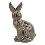 Статуэтка заяц из текстурированной терракоты и покрытый глянцевой краской под бронзу Rabbit Charm  варинант исполнения - 2 | Loft Concept в Липецке