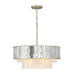 Люстра круглая с подвесками из текстурированного стекла молочного цвета Hinkley варинант исполнения - 2 | Loft Concept в Липецке