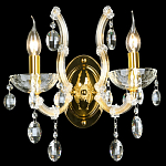 Бра с двумя лампами и крупными хрустальными подвесками на золотом основании Crystal lamps варинант исполнения - 2 | Loft Concept в Липецке