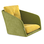 Стул с мягкой обивкой из велюра и подъемно-поворотным механизмом на колесиках Mason Green and Yellow варинант исполнения - 2 | Loft Concept в Липецке