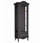 Витрина черная однодверная из массива бука с 4-мя полками и ящиком Black Provence варинант исполнения - 2 | Loft Concept в Липецке