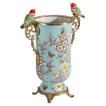 Ваза с двумя птичками из фарфора с бронзовыми элементами Garden of Eden варинант исполнения - 2 | Loft Concept в Липецке