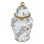 Ваза с нежным цветочным узором в пастельных тонах и крышкой с золотым акцентом Chinoiserie Ceramics варинант исполнения - 1 | Loft Concept в Липецке