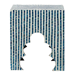 Приставной столик с инкрустацией раковинами устриц Bone Inlay варинант исполнения - 5 | Loft Concept в Липецке