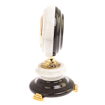 Часы настольные бронзовые из натуральных камней Мрамор и Змеевик Stone Clock варинант исполнения - 3 | Loft Concept в Липецке