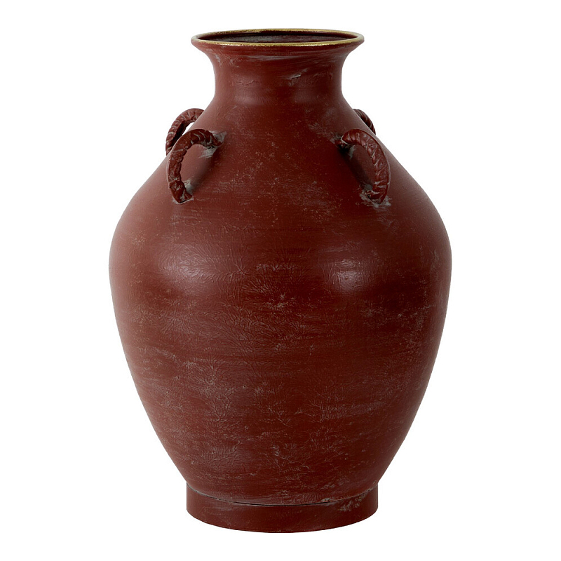 Ваза бордовая с 4-мя фактурными ручками Vase Burgundy Glaze Бордовый в Липецке | Loft Concept 
