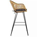 Стул барный с ротанговым плетением Half Bar Chair with Wicker с подлокотниками варинант исполнения - 3 | Loft Concept в Липецке