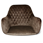 Стул с мягкой коричневой обивкой из велюра и подъемно-поворотным механизмом на черных колесиках Harper Brown варинант исполнения - 2 | Loft Concept в Липецке