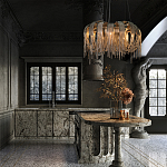 Люстра круглая подвесная с металлическими дугами и длинными цепочками 80 см Atlantis Chain варинант исполнения - 9 | Loft Concept в Липецке