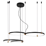 Люстра подвесная светодиодная с 4-мя кольцами черный металл Ring Horizontal варинант исполнения - 2 | Loft Concept в Липецке