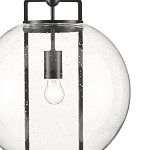 Подвесной светильник в форме шара из прозрачного стекла на линейном черном каркасе  Glass Ball with Seeds варинант исполнения - 1 | Loft Concept в Липецке