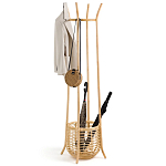 Напольная вешалка с корзиной из ротанга Trina Wicker Floor Hanger варинант исполнения - 1 | Loft Concept в Липецке